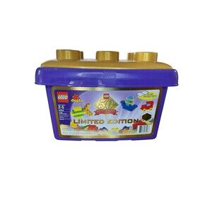 LEGO VINTAGE Lego 50th anniversary tub With Gold bricks (BOX ONLY) NO LEGOS